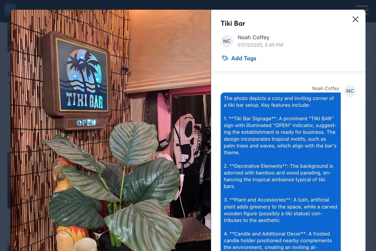 New photo with an AI-generated description comment